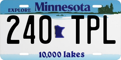MN license plate 240TPL