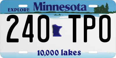 MN license plate 240TPO