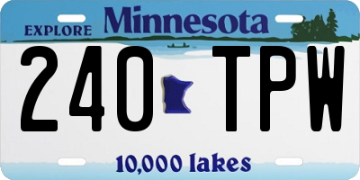 MN license plate 240TPW