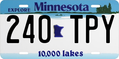MN license plate 240TPY