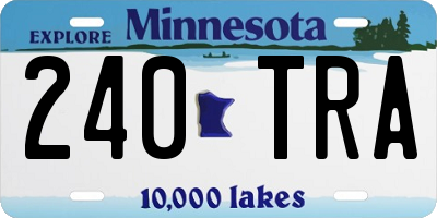 MN license plate 240TRA
