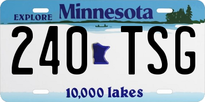 MN license plate 240TSG