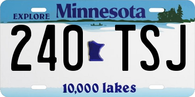 MN license plate 240TSJ