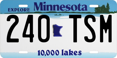 MN license plate 240TSM