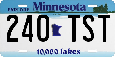 MN license plate 240TST