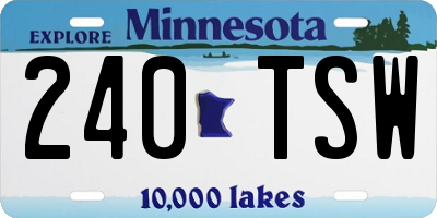 MN license plate 240TSW