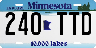 MN license plate 240TTD
