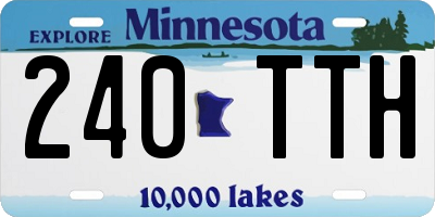 MN license plate 240TTH