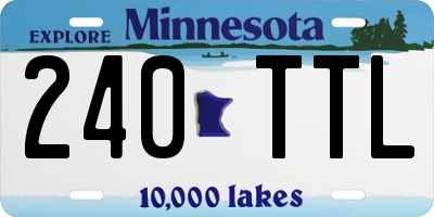 MN license plate 240TTL