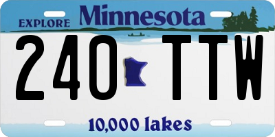 MN license plate 240TTW