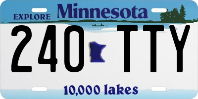 MN license plate 240TTY
