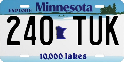 MN license plate 240TUK