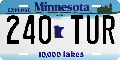 MN license plate 240TUR