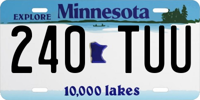 MN license plate 240TUU