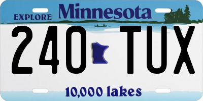 MN license plate 240TUX