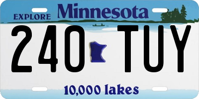 MN license plate 240TUY