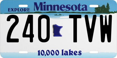 MN license plate 240TVW