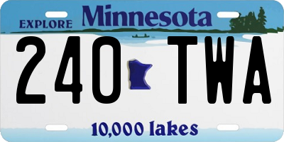 MN license plate 240TWA