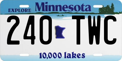 MN license plate 240TWC