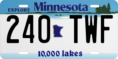 MN license plate 240TWF