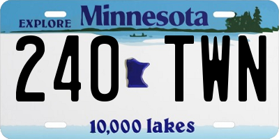 MN license plate 240TWN