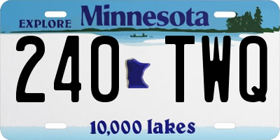 MN license plate 240TWQ