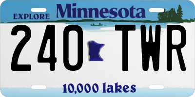 MN license plate 240TWR