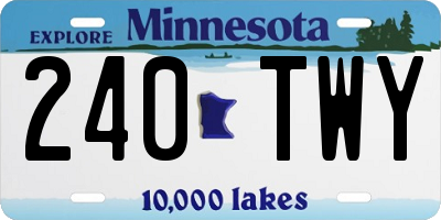 MN license plate 240TWY