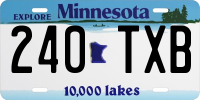MN license plate 240TXB
