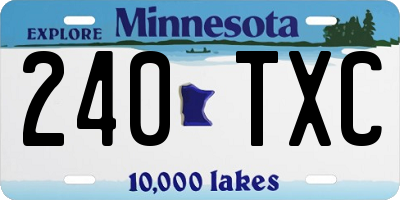 MN license plate 240TXC