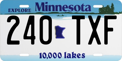 MN license plate 240TXF