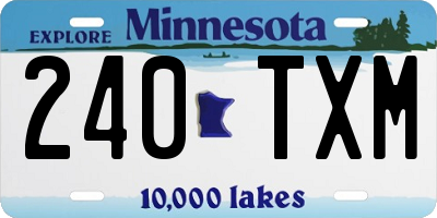 MN license plate 240TXM