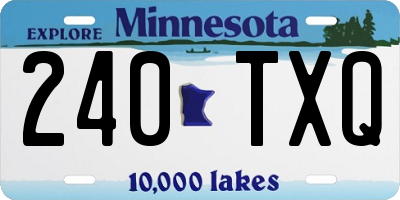 MN license plate 240TXQ