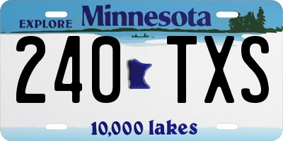 MN license plate 240TXS