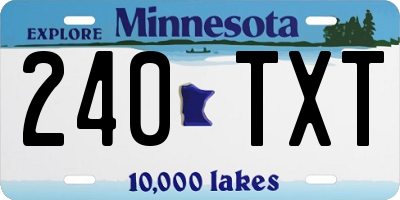 MN license plate 240TXT