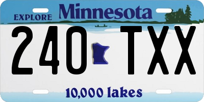 MN license plate 240TXX