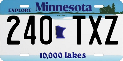 MN license plate 240TXZ