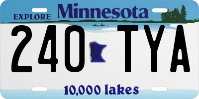 MN license plate 240TYA