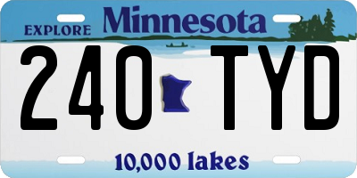 MN license plate 240TYD
