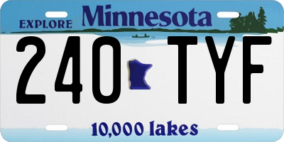 MN license plate 240TYF