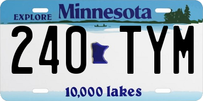 MN license plate 240TYM