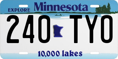MN license plate 240TYO