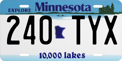 MN license plate 240TYX