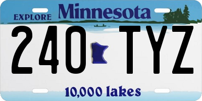 MN license plate 240TYZ
