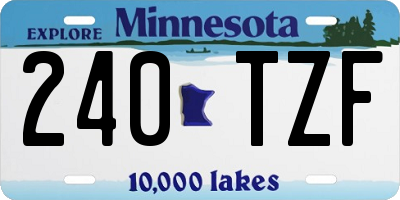 MN license plate 240TZF