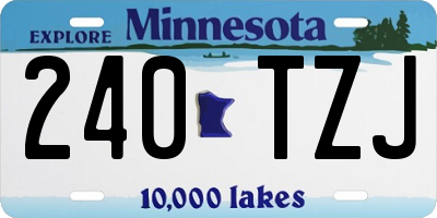 MN license plate 240TZJ