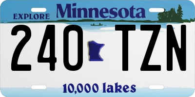 MN license plate 240TZN