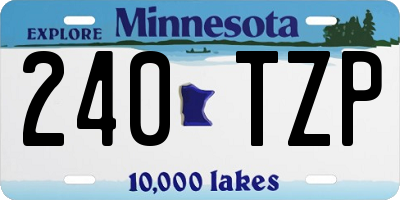 MN license plate 240TZP