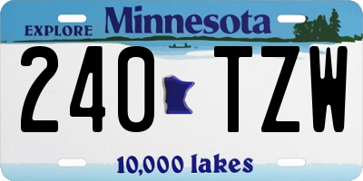 MN license plate 240TZW
