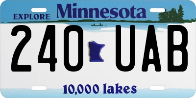 MN license plate 240UAB